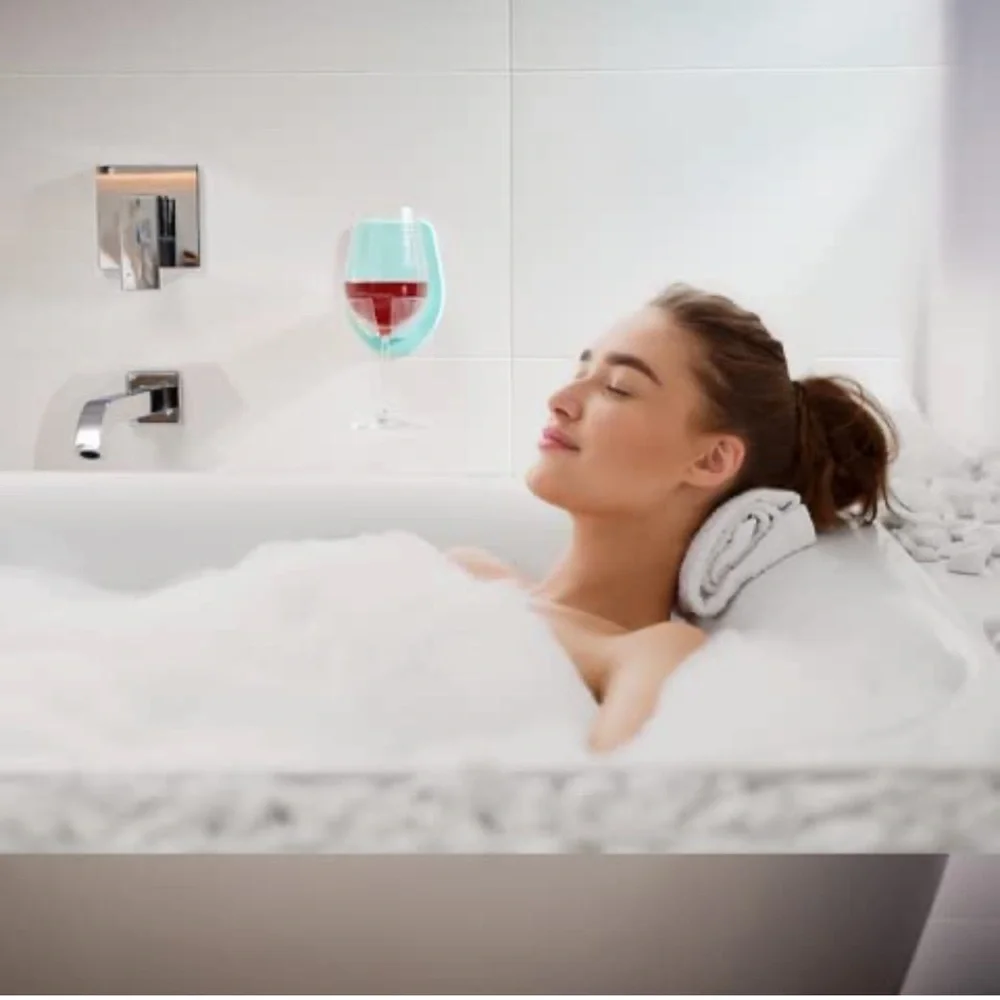 Silicone Wine Glass Holder for Bath & Shower, Give The Gift of an at Home Spa